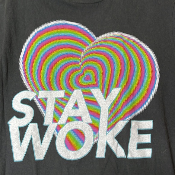 Drag Queen Merch Womans Stay Woke Cotton Tie Dye Stretch Short Sleeve Shirt M - Picture 4 of 7